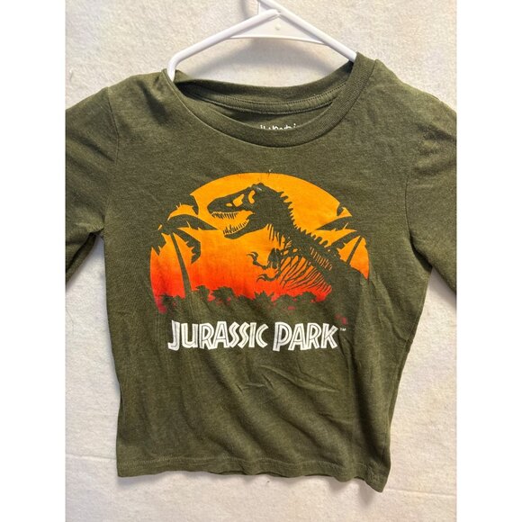 Jumping Beans Jurassic Park T-Shirt Kids S Green Long Sleeve Dinosaur - Picture 2 of 8